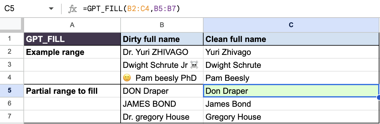 Clean up names from unwanted characters like Dr. or Jr