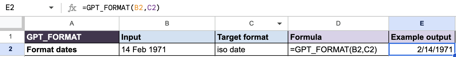 Provide an example output to format your dates: 2/14/1971