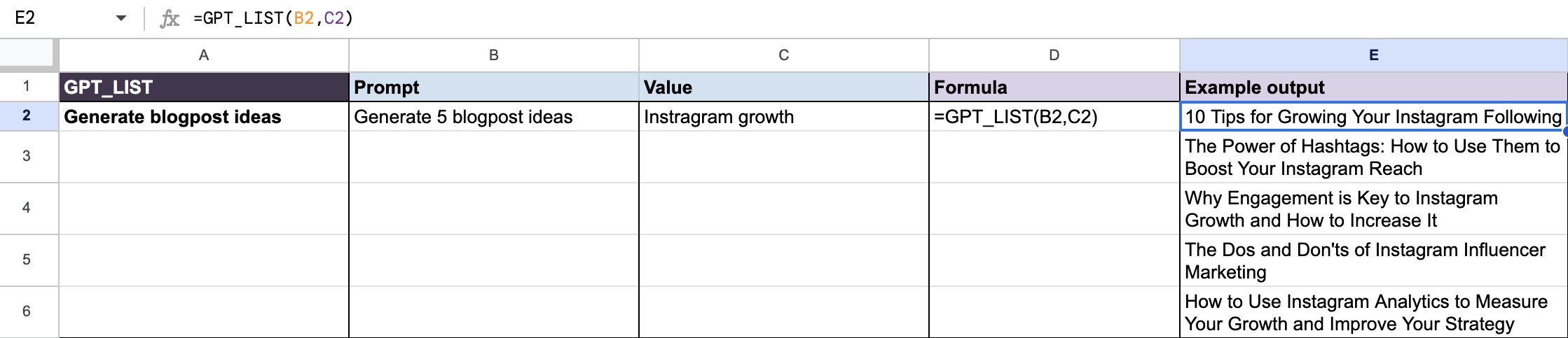 Generate 5 blogpost ideas for Instagram growth