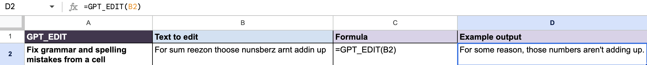 Fix your text with a simple GPT_EDIT function